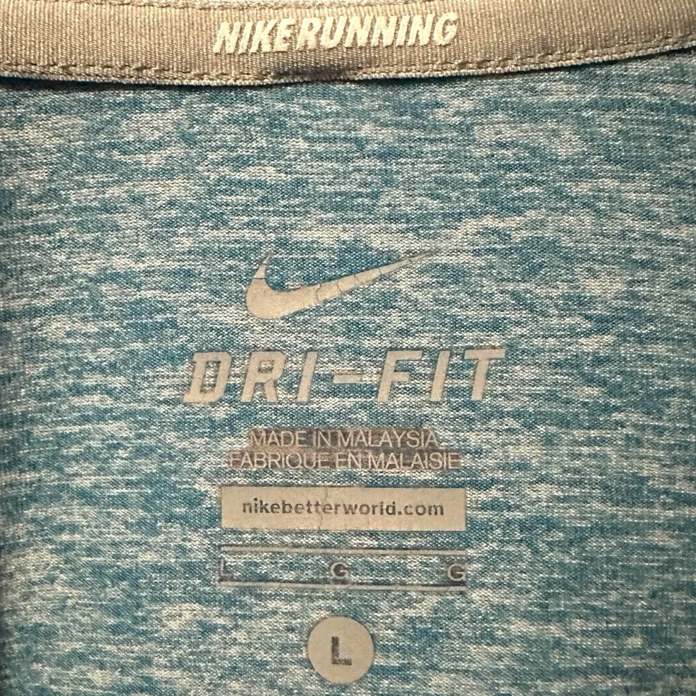 Nike Blue Heather Element Dri-Fit Half Zip Pullover Women's L Running Athleisure